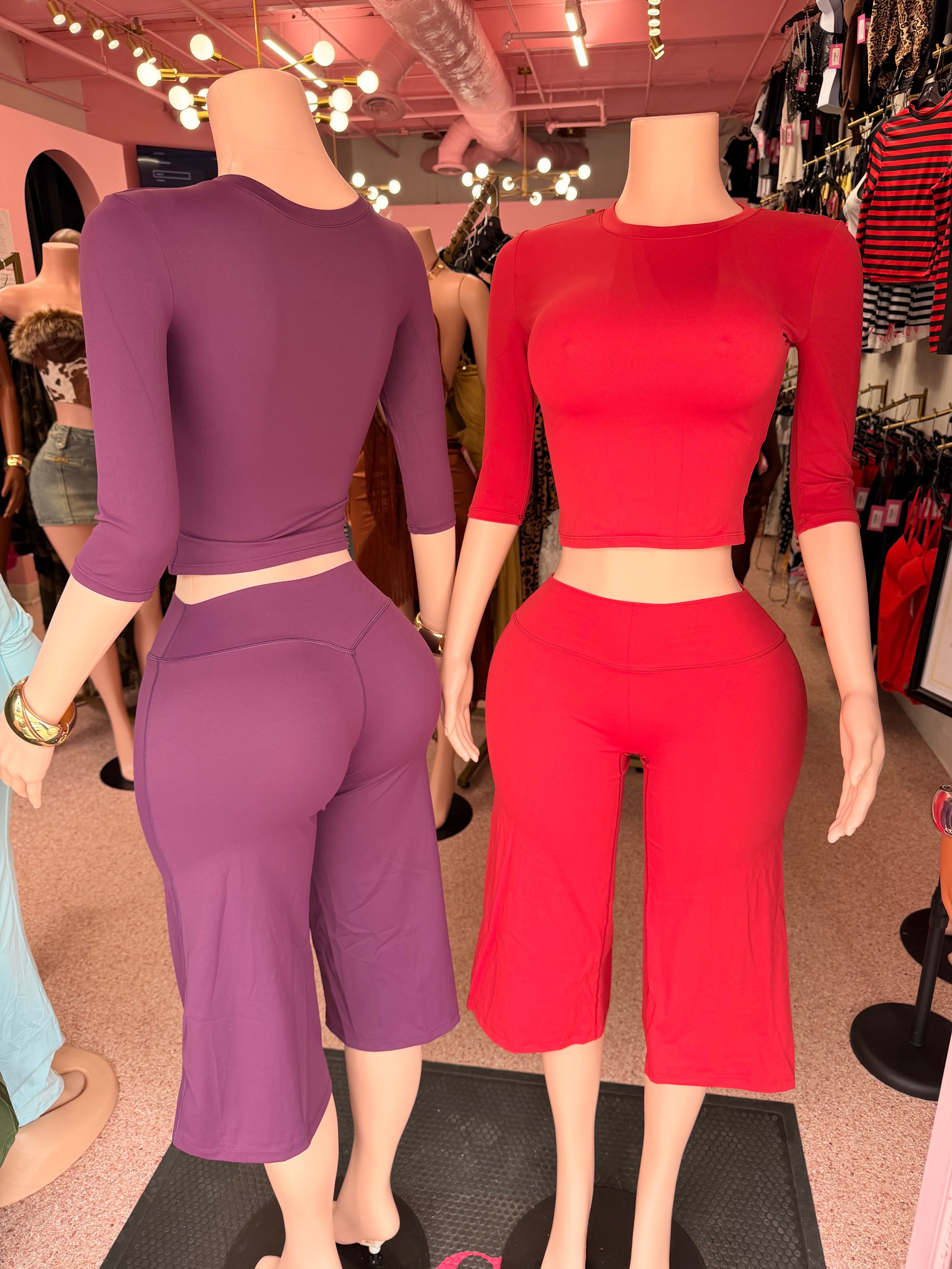 Casually Expensive Gaucho Set – Cranberry / Dusty Plum