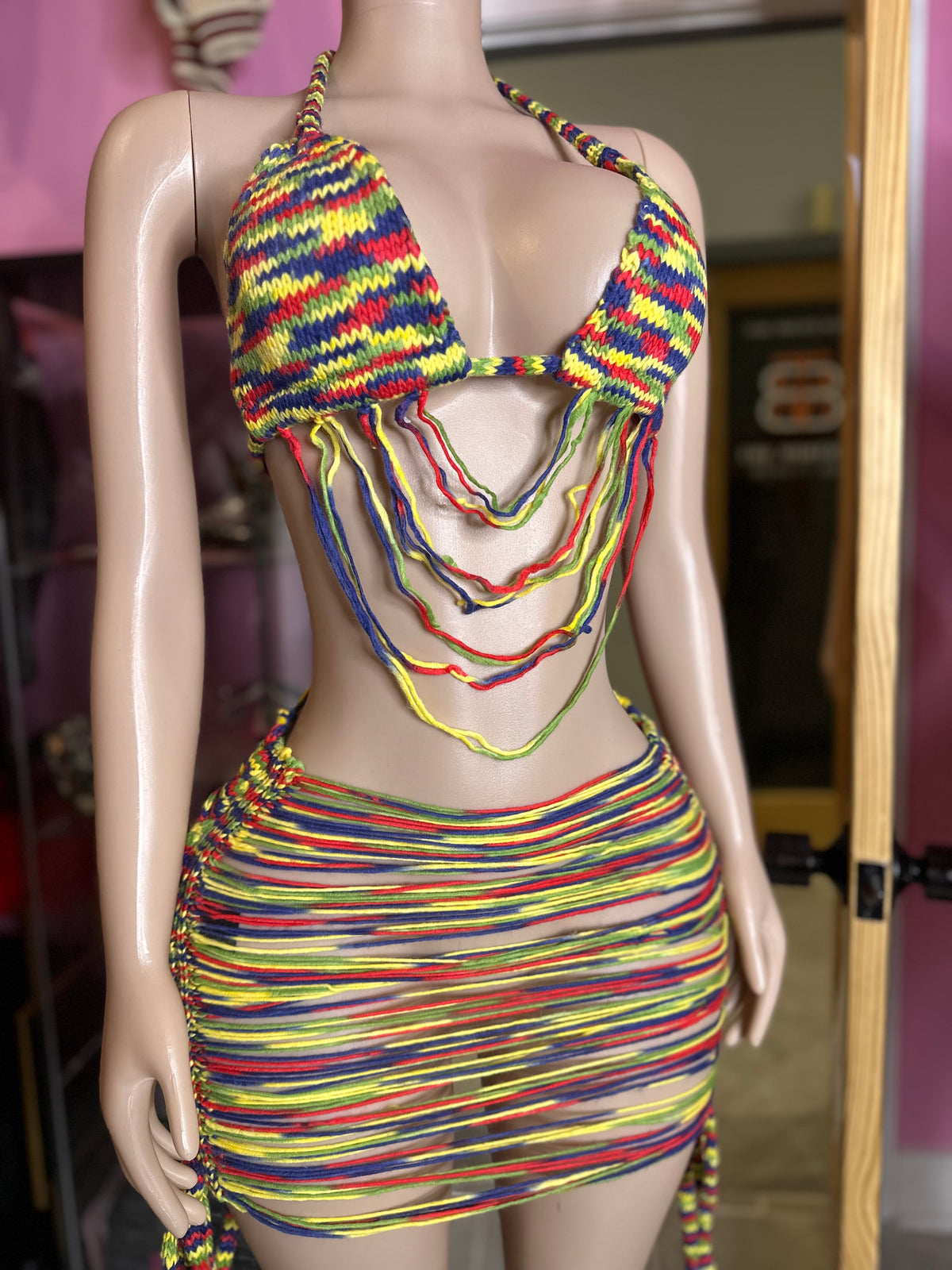 Blooming Threads Crochet Skirt Set- Multi