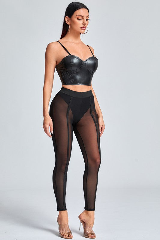 Sheer Mesh Legging- Black