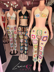 Crochet Me Crazy Pant Set- Various Colors
