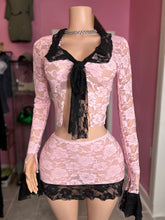 All Of Me Lace Skirt Set- Pink/Black