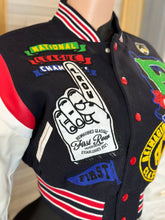1st Row Champion Cropped Varsity Jacket- Navy