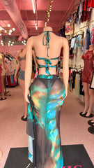 Ocean Obsession Skirt Set- Green/Blue