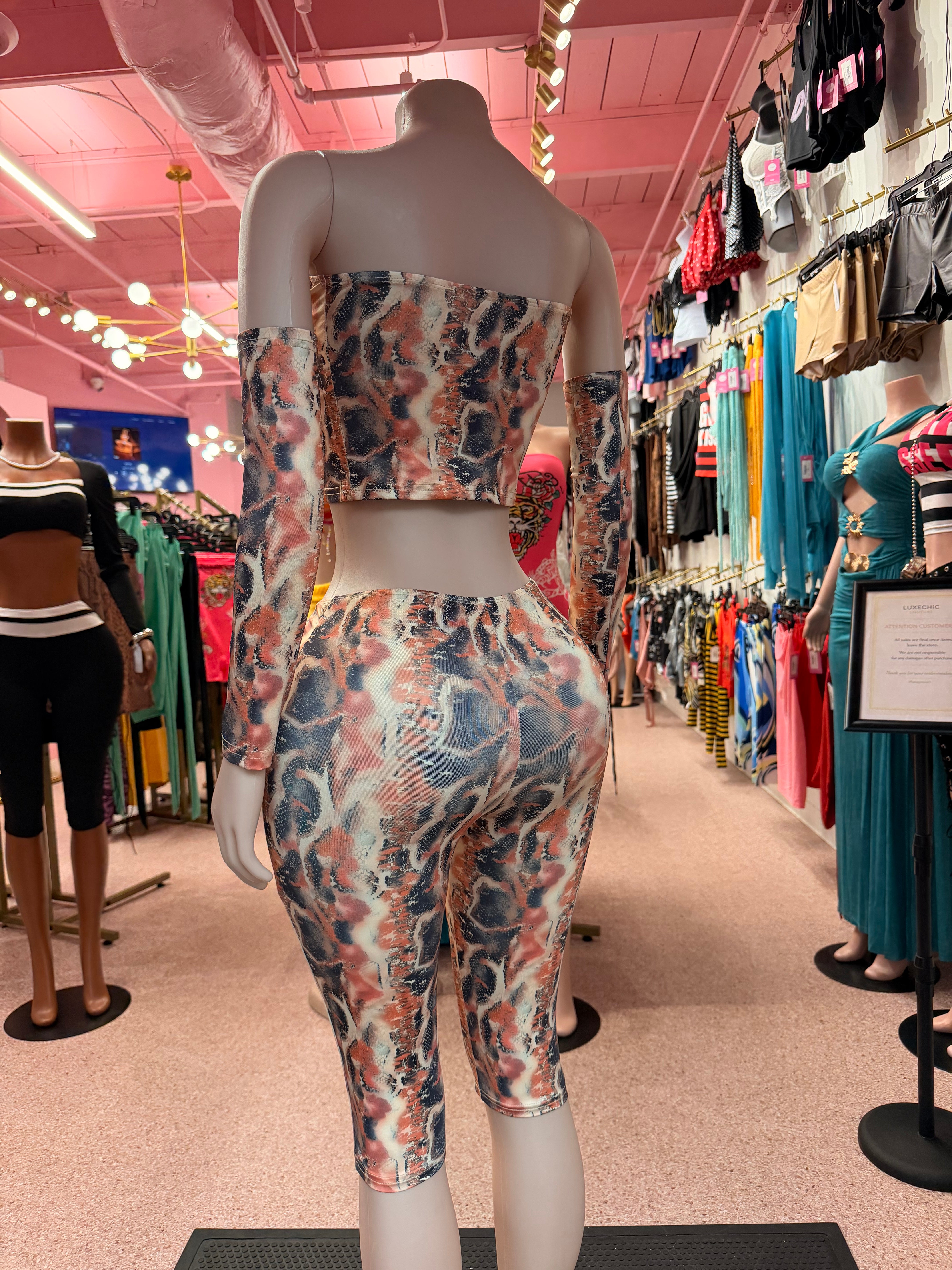 Animal Instinct Capri Set- Rust Multi🐆
