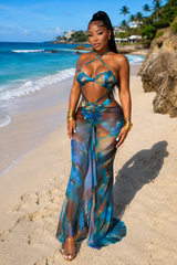 Ocean Obsession Skirt Set- Green/Blue