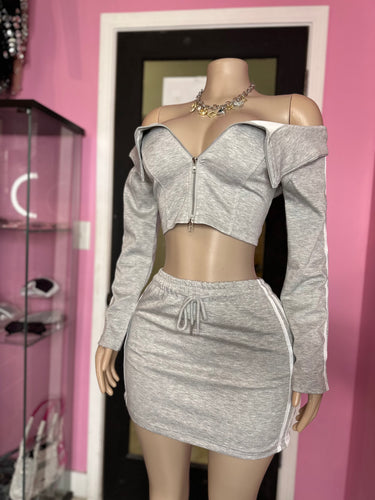 Urban Sportiness Skirt Set- Gray