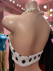 Pretty in Polka Pearl Top- White