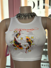 Hardy Fish Graphic Tank Crop Top- White