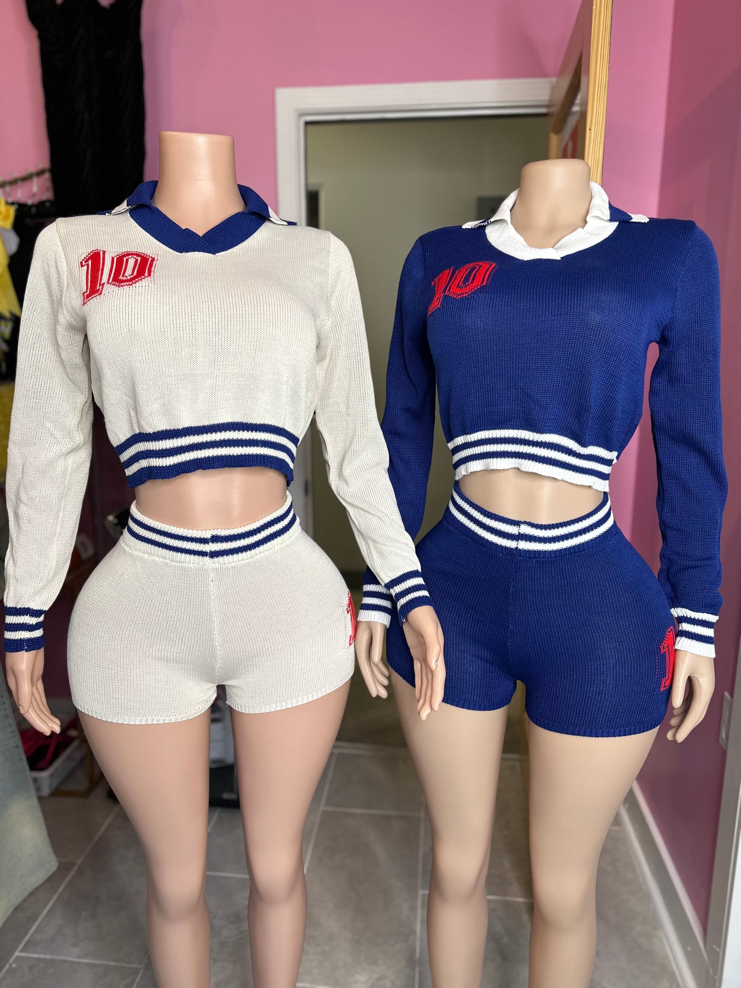 Sweater Girl Shorts Set- Various Colors