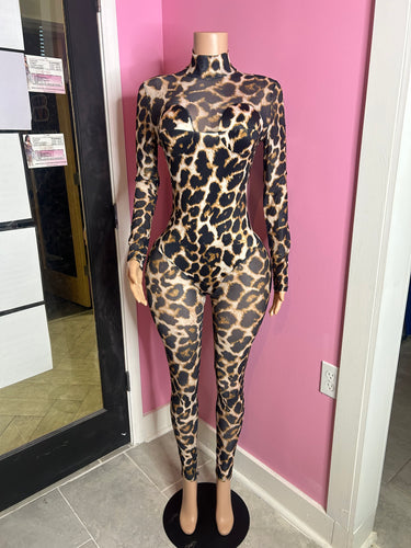 Fierce Feline Jumpsuit- Animal Print