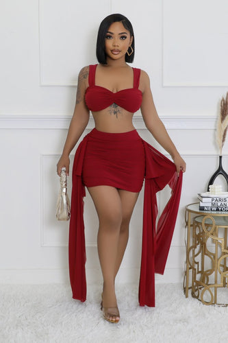 Such A Flirt Skirt Set- Wild Berry