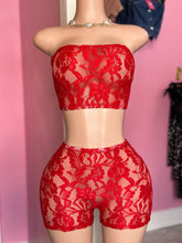 One More Night Two-Piece Lace Set- Red