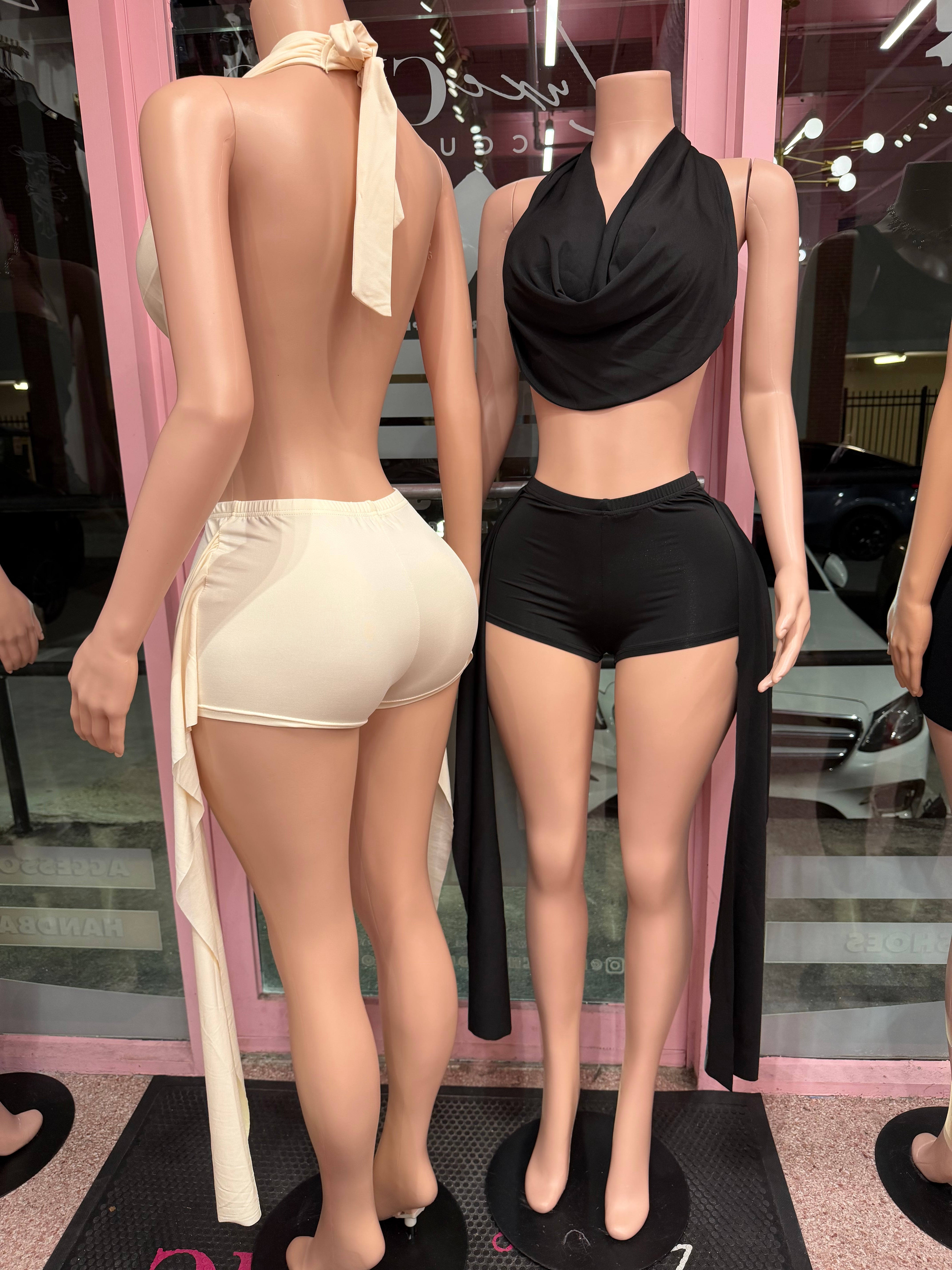 Taking It Low Short Set- Cream