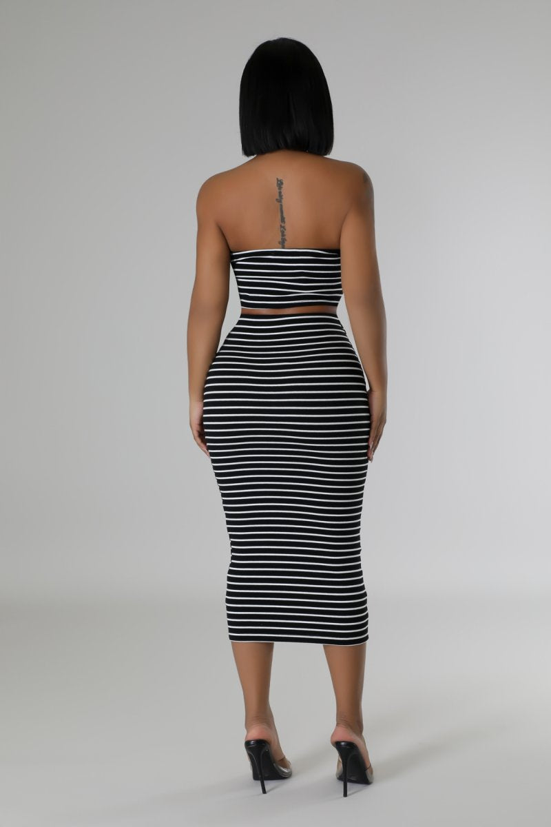 Switching Lanes Skirt Set- Black