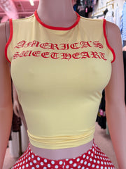 Americas Sweetheart Top- Yellow/Red