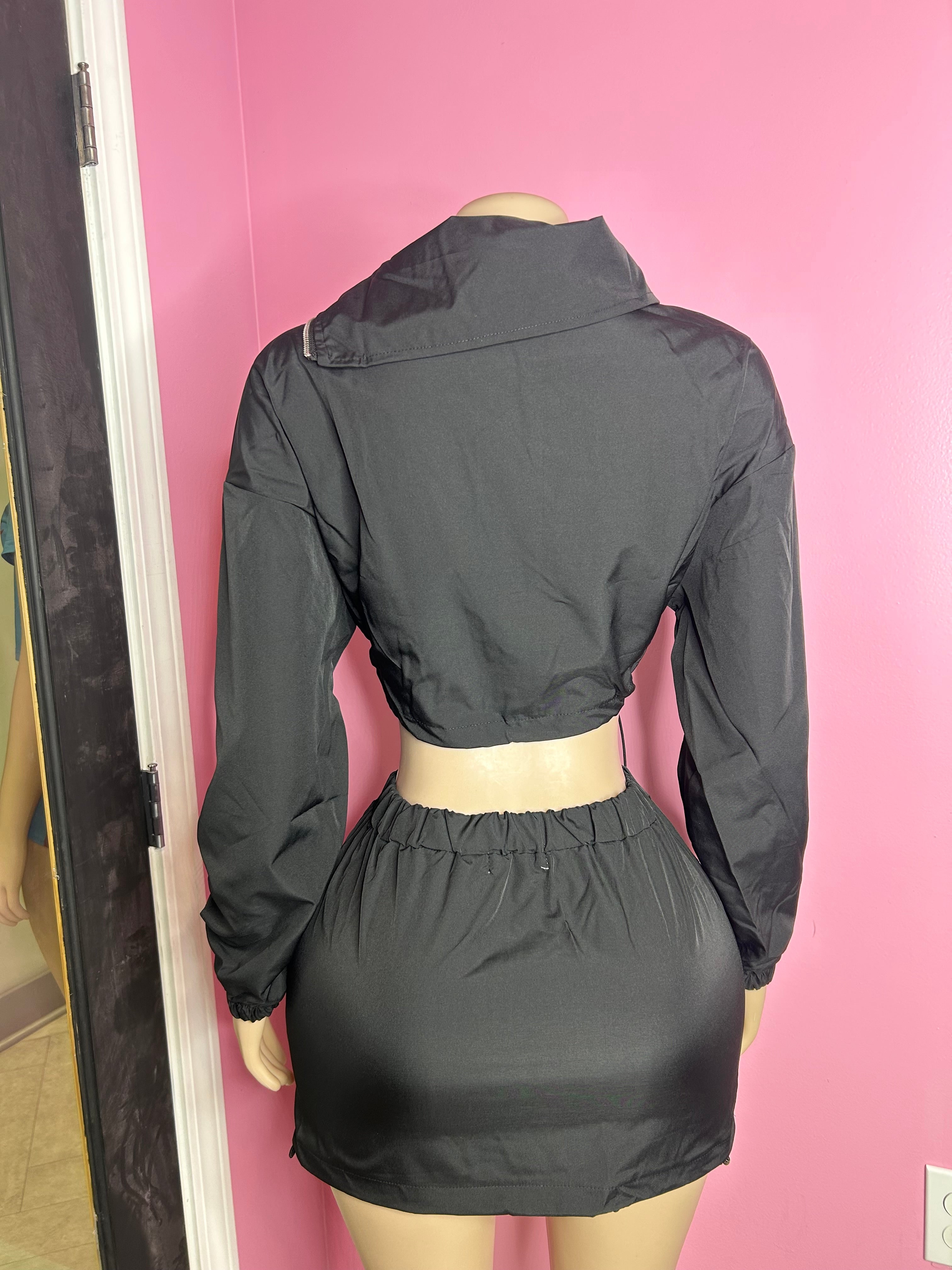 Get On My Level Windbreaker Skirt Set- Various Colors