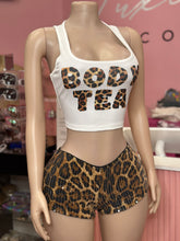 Body Tea Leopard Graphic Top- White