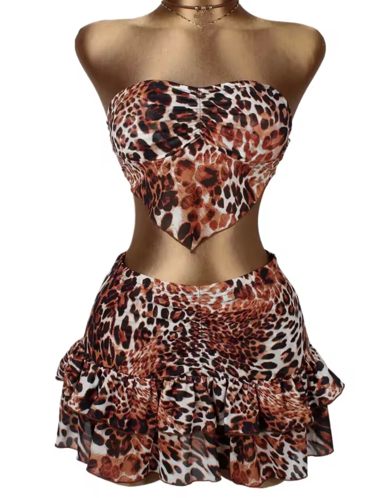 Leopard Kisses Ruffle Mini Set