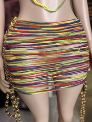 Blooming Threads Crochet Skirt Set- Multi