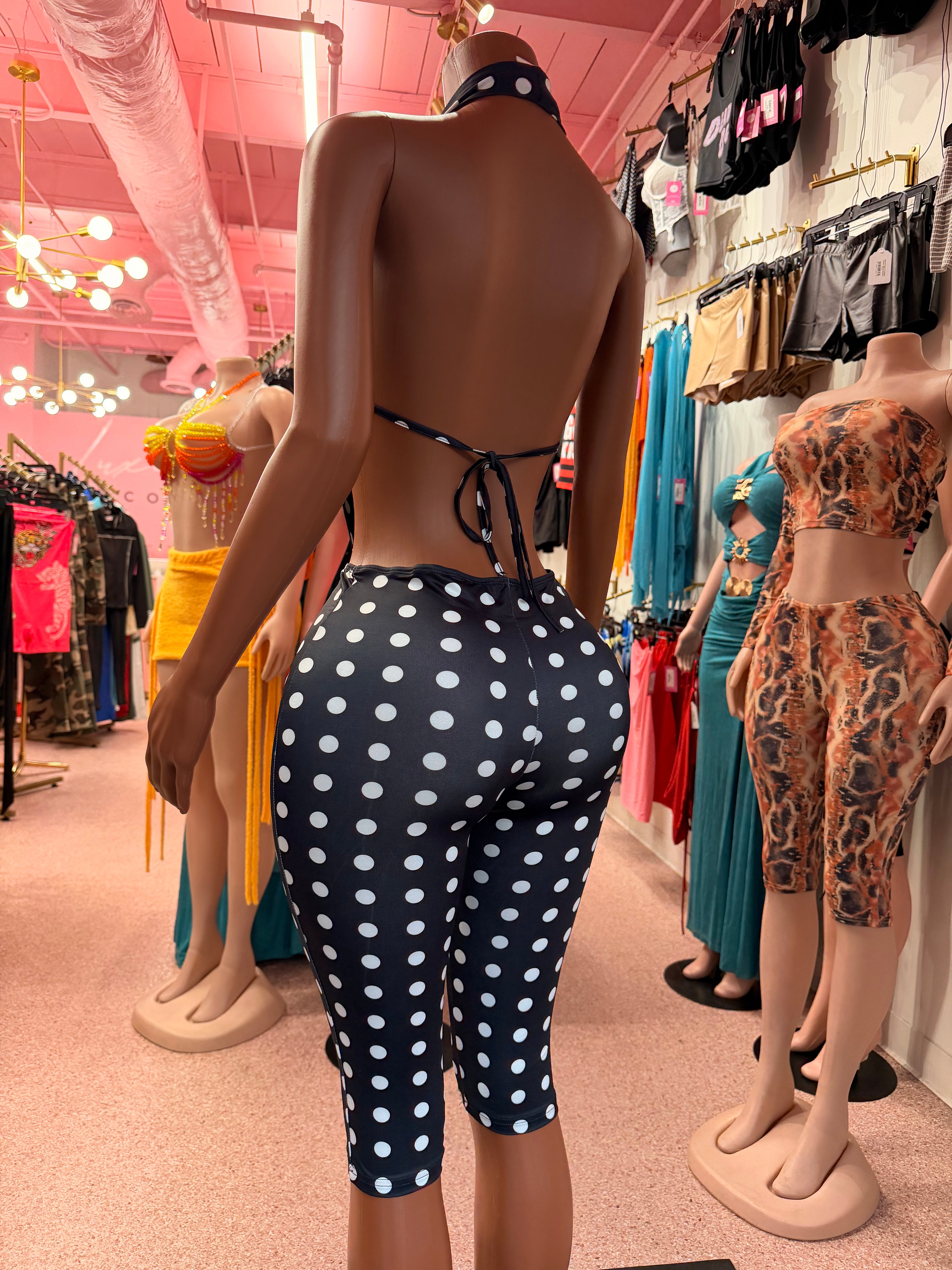 Dot Me Down Capri Jumpsuit – Black 🖤