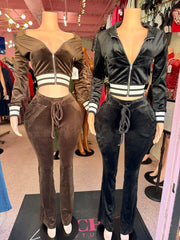 Too Pretty To Lounge Velour Set