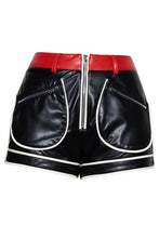 PU Pocket Zipper Shorts