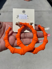 Bamboo Earrings- Orange