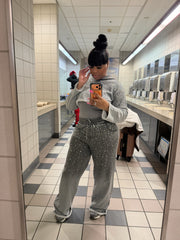 Rhinestone Ombré Hoodie Pant Set – Gray