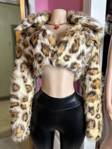 Luxe Leopard Print Faux Fur Jacket