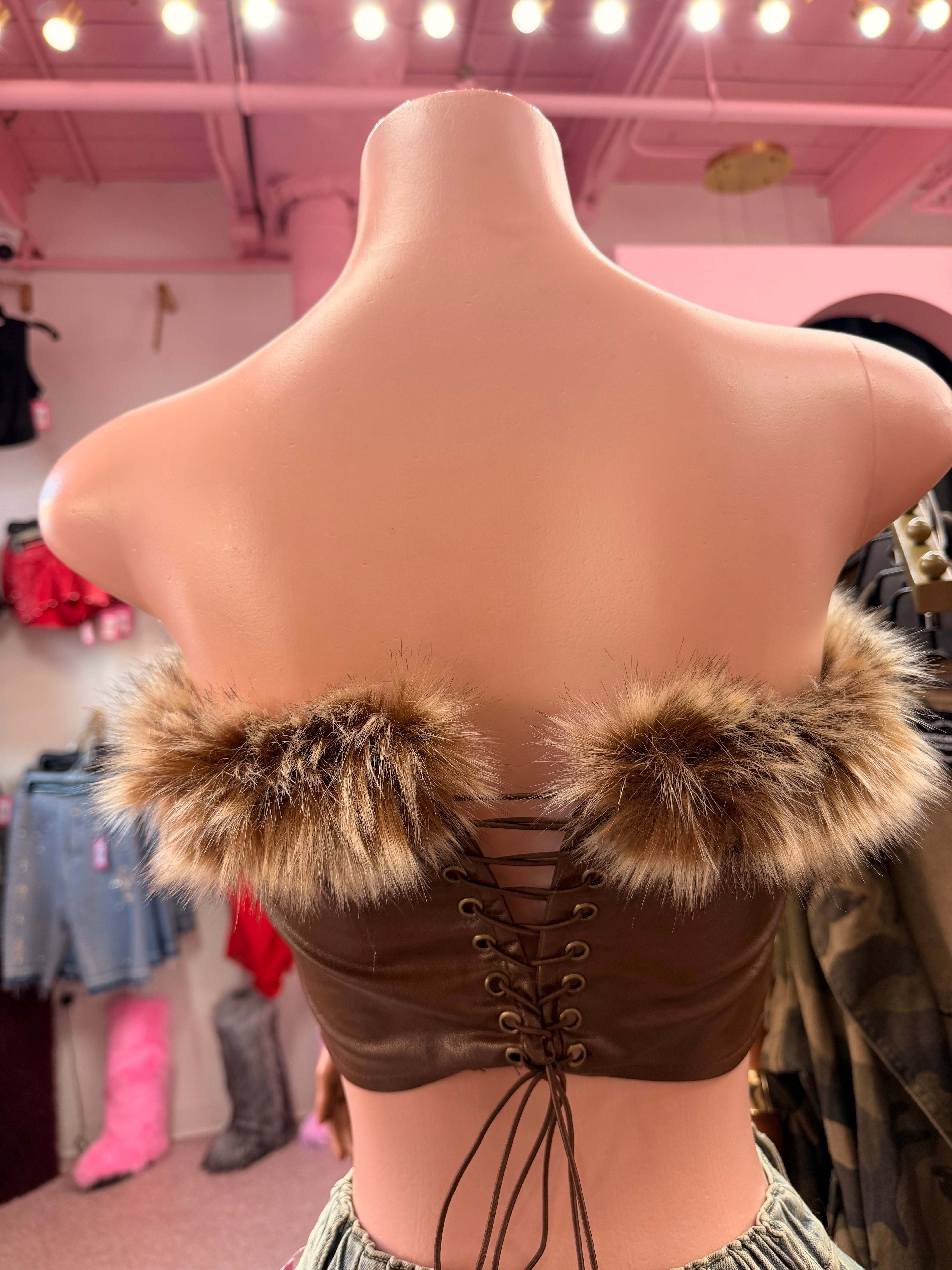 Cowgirl Fantasy Corset Top – Brown