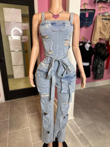 Lover of Brunch Denim Jumpsuit