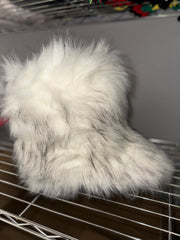 Wynter Fluffy Faux Fur Boots- Mixed White