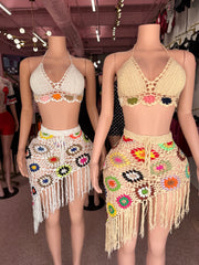 Waterfalls Coverup Knitted Skirt Set