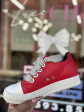 Ricky Leather Jumbo Shoelace Low Top Sneakers- Red