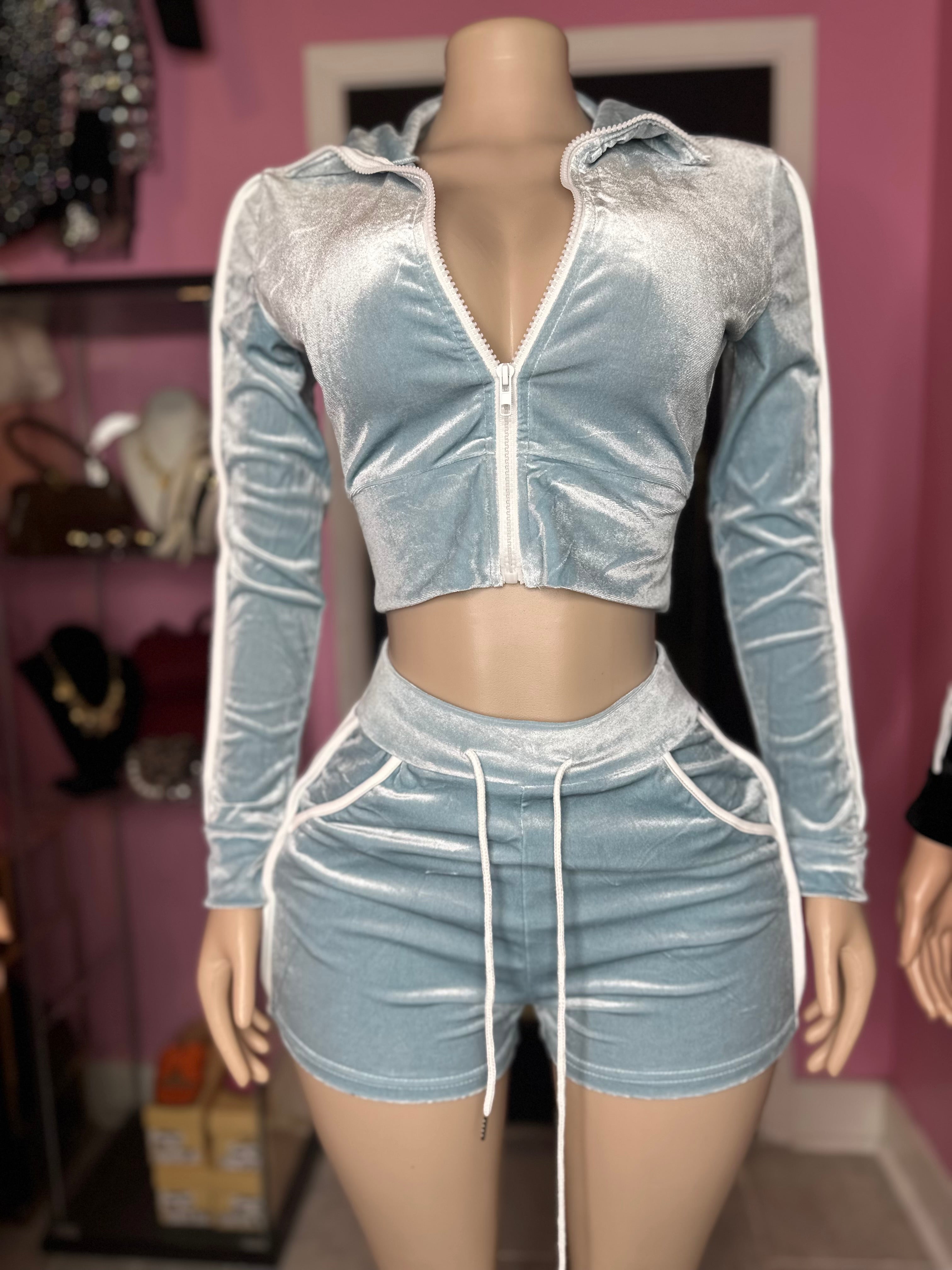 My Favorite Velour Short Set- Various Colors