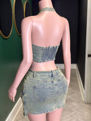 What’s The Plan Denim Skirt Set