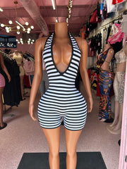 Strip Tease Lace-Up Romper