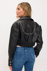 Boss Instinct Cropped Moto Jacket- Black
