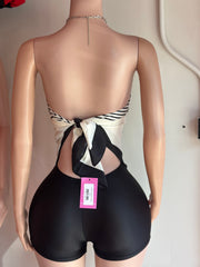 Just Want You Silk Scarf Short Set- Black