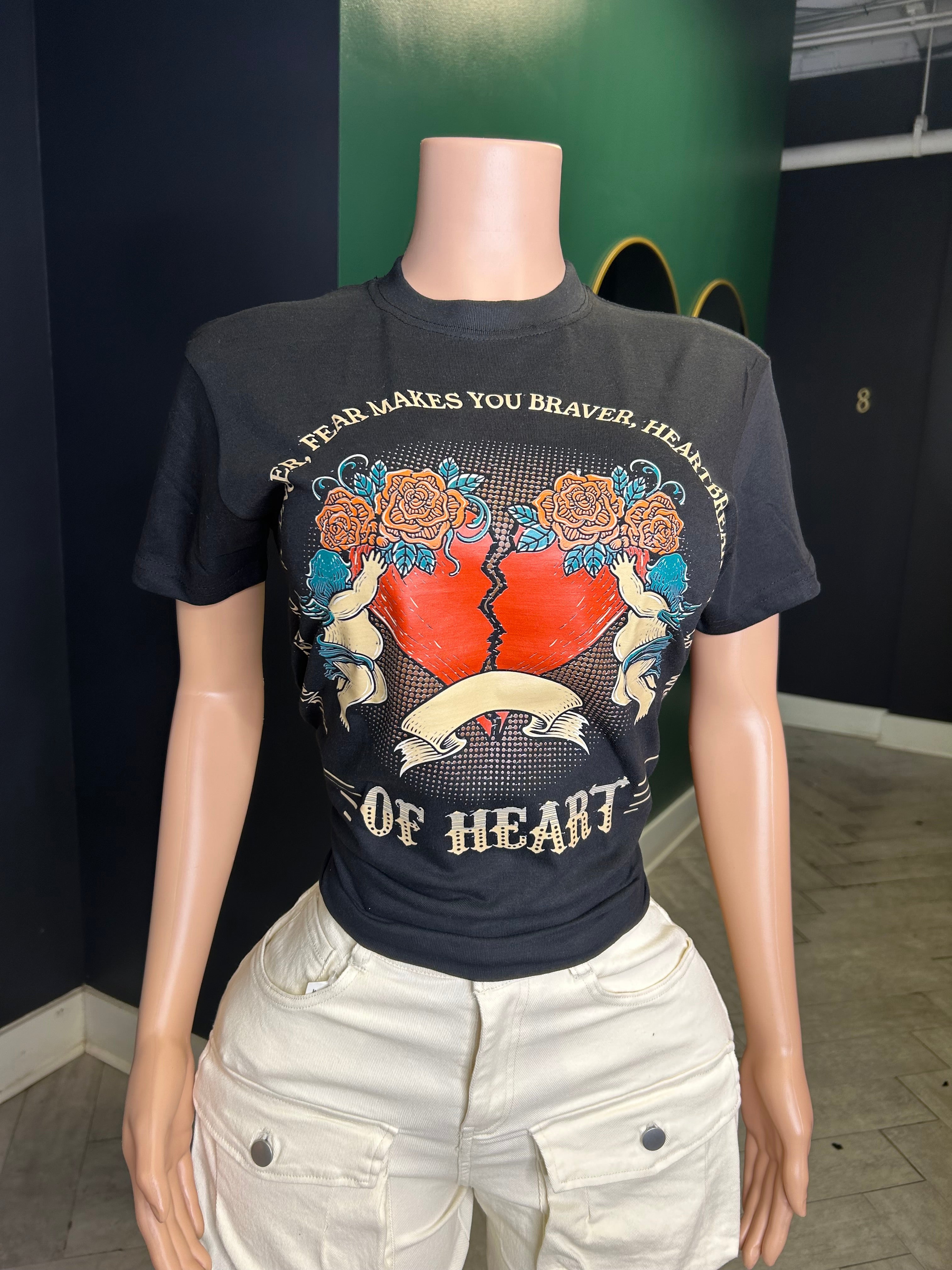 Pretty Roses Graphic Oversize Top- Black