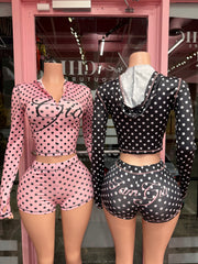 Gam Gia Jacket & Short Set- Polka Dot