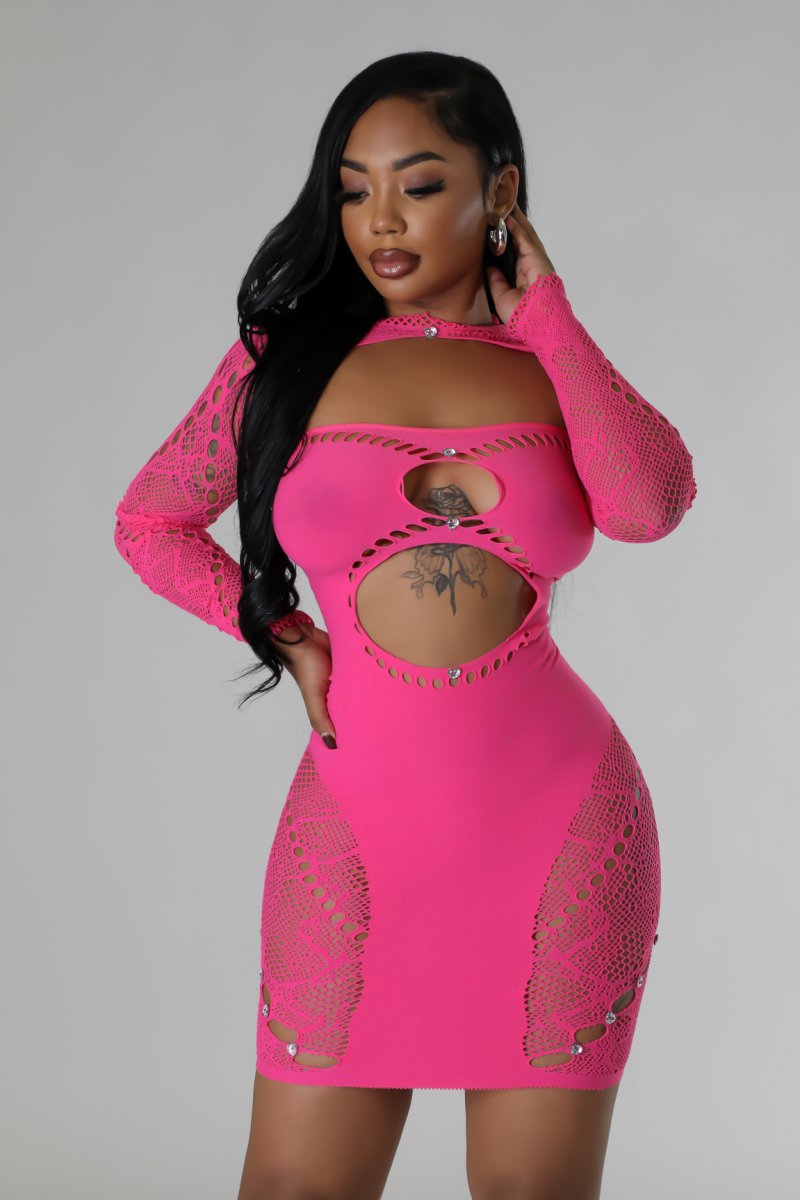 Sweet kisses Poster Girl Dress-Pink
