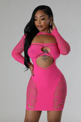 Sweet kisses Poster Girl Dress-Pink