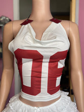 Jersey Halter Top- White/Red