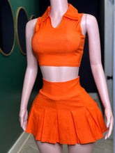 Back Outside Tennis Skirt Set- Orange