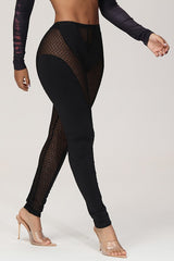Sexy ASF V Mesh Knitted Legging- Black