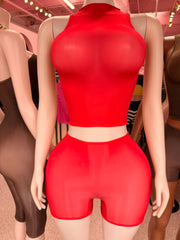 Liquid Sleeveless Short Set