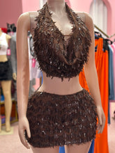 Cocoa Nights Sequin Skirt Set- Brown