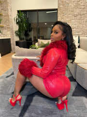 Private Jet Pressure Fur Set- Red