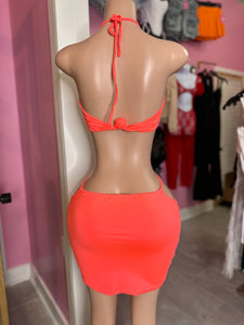 Jamaica Me Please Skirt Set- Coral